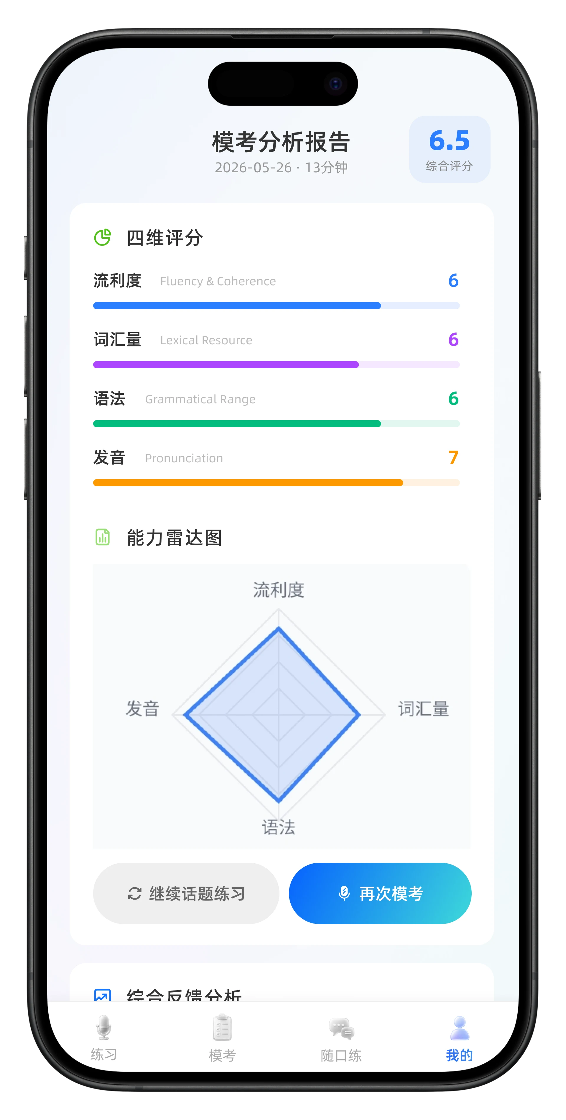雅思口语评分详情